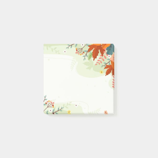 Post-it® Notes Feuilles des couleurs d'automne (Devant)