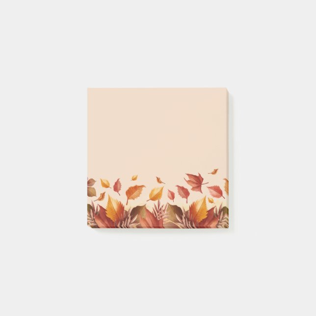 Post-it® Notes Feuilles des couleurs d'automne (Devant)