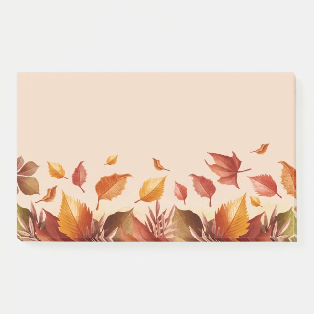 Post-it® Notes Feuilles des couleurs d'automne (Devant)