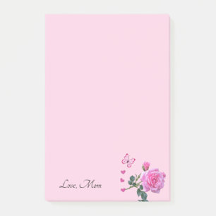 Post-it Notes Fleurs Rose Papillon Cœurs