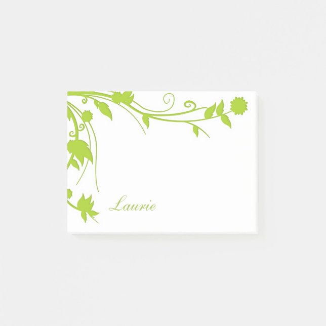 Post-it® Notes florales de courrier de monogramme (Devant)