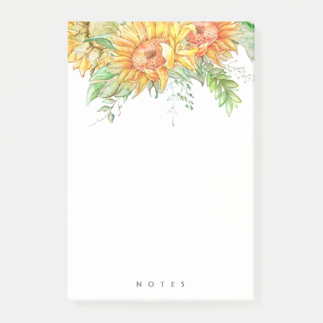 Post-it® Notes florales de tournesol personnalisées (Devant)