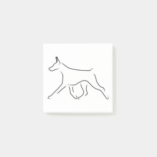 Post-It Notes - Gaiting Doberman Line Art Klebezettel