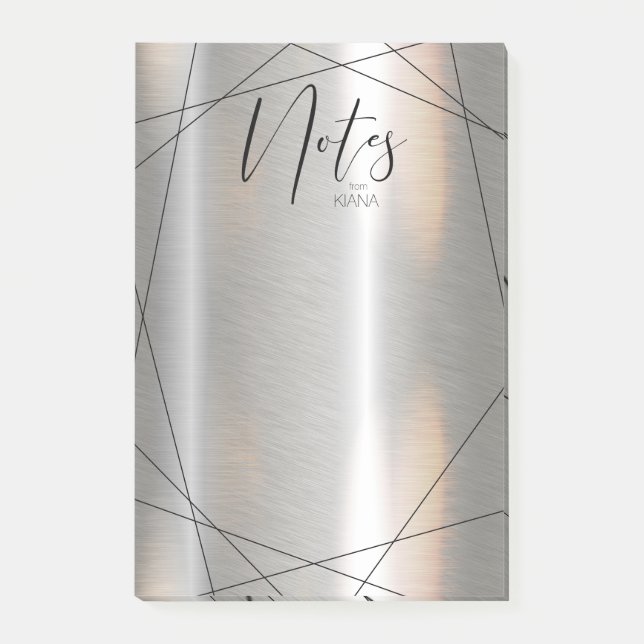 Post-it® Notes géométriques métalliques Silver/Black ID648 (Devant)