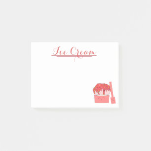 Post-It Notes   Glace à la Fraise et Cuillère