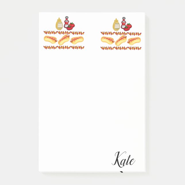 Post-it Notes Hotdogs Ketchup Senf Food Klebezettel (Vorderseite)