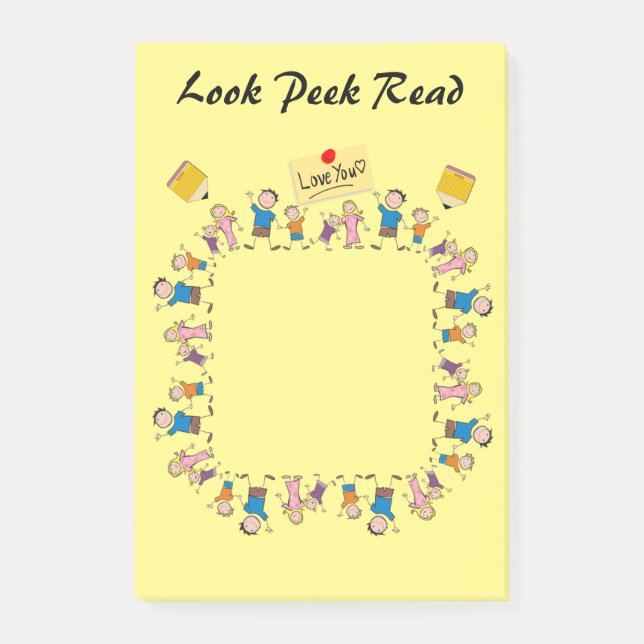 Post-it Notes Kids Notes Schau Rein Lies Klebezettel (Vorderseite)