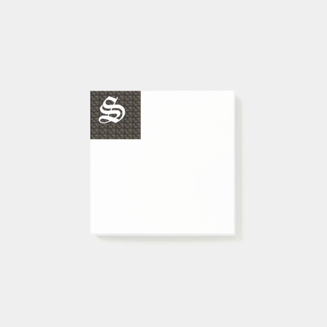 Post-It Notes Monogrammées avec un S Initial (Devant)