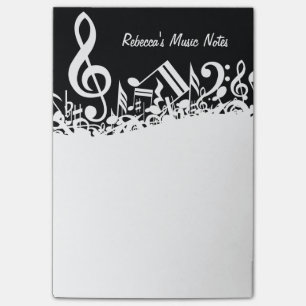 Post-it® Notes musicales brouillées blanches personnalisé