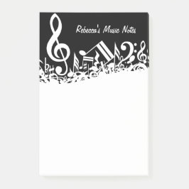 Post-it® Notes musicales brouillées blanches personnalisées