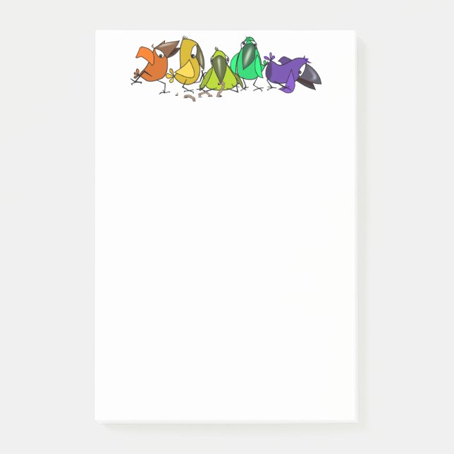 Post-it® Notes Oiseaux de Couleur (Devant)