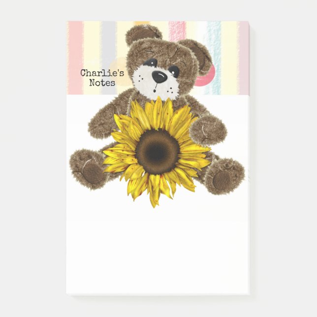 Post-it® Notes Ours en peluche Tournesol  (Devant)