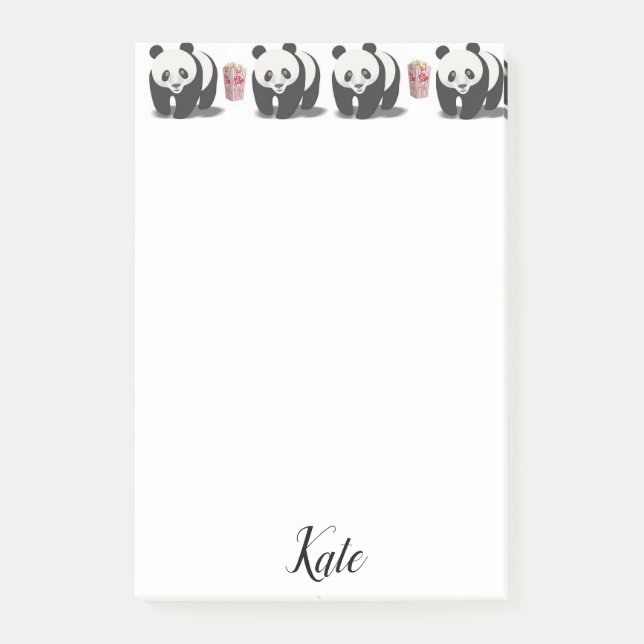 Post-it Notes Panda Popcorn Klebezettel (Vorderseite)