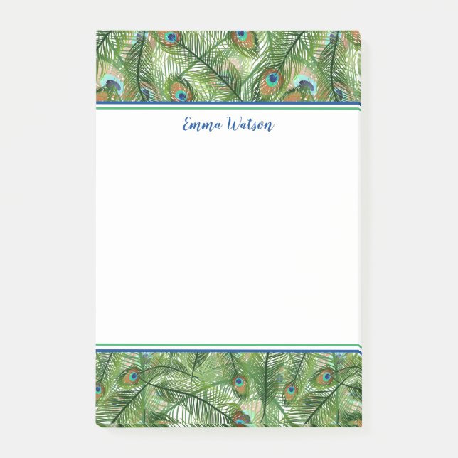 Post it Notes-Peacock Feathers Post-it Notes Klebezettel (Vorderseite)