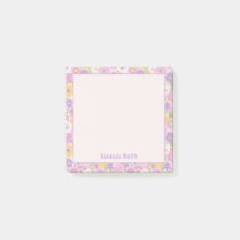 Notes personnalisées à motif floral rétro