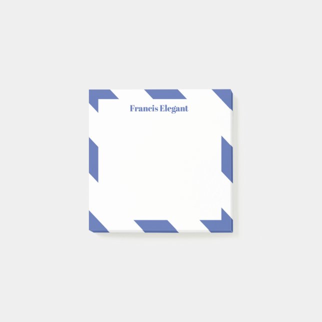 Post-it® Notes personnalisées Bleu strié (Devant)