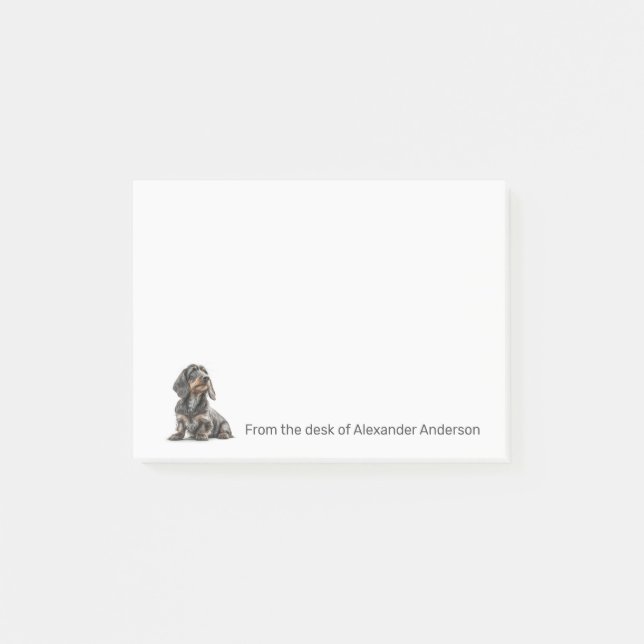 Post-it® Notes personnalisées Dachshund à poil de fil (Devant)
