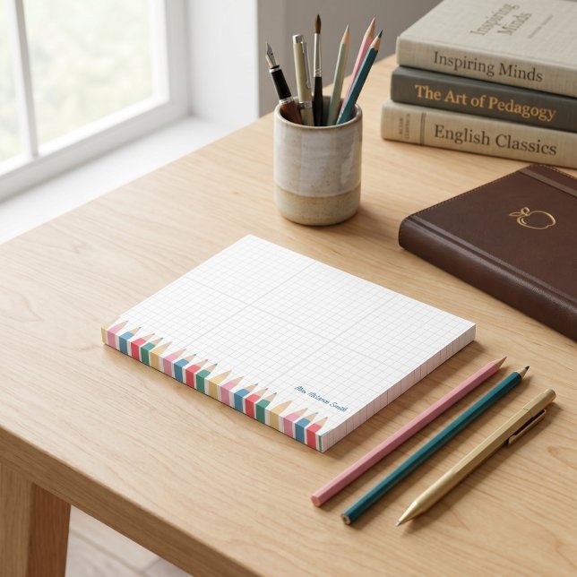 Post-it® Notes personnalisées pour l'enseignant – Crayon de (Personalized Teacher Notes– Colorful Pencil Post-it Notes)
