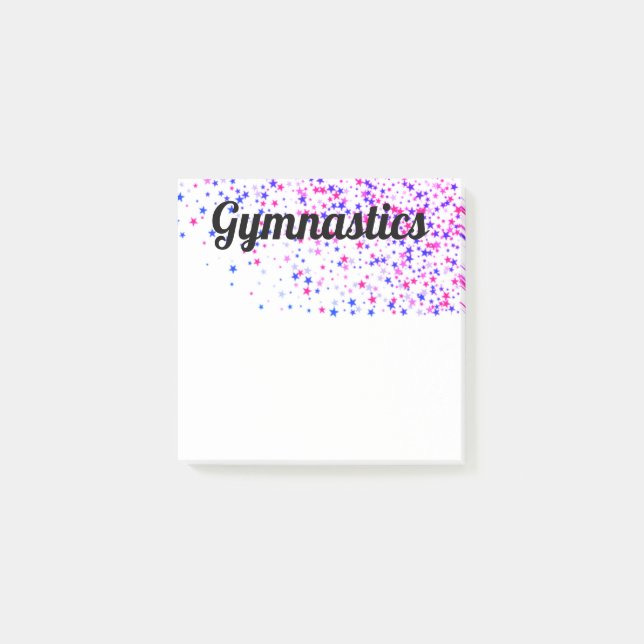 Post-It Notes - Pink and Blue Stars Gymnastik Klebezettel (Vorderseite)