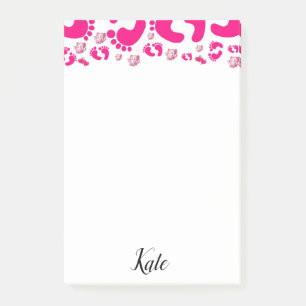 Post-it Notes Pink Baby Feet Girl Elephant Klebezettel