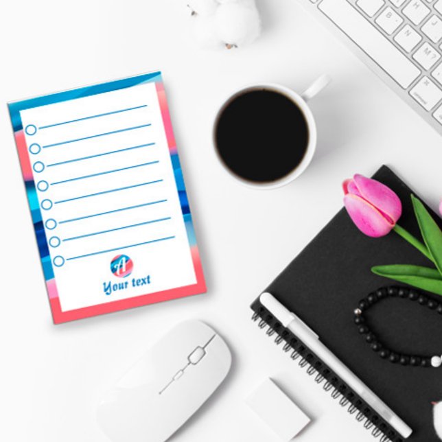 Post-it® Notes post-it abstraites en rose bleu (Créateur téléchargé)