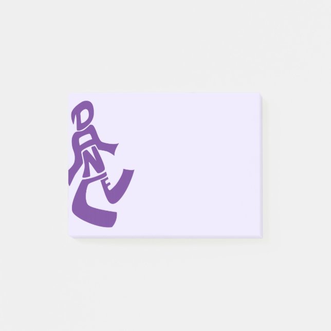 Post-it® Notes post-it de la figure de danse violette (Devant)