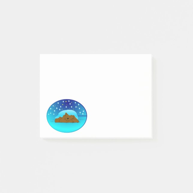 Post-it® Notes post-it de l'ours d'hiver couché (Devant)