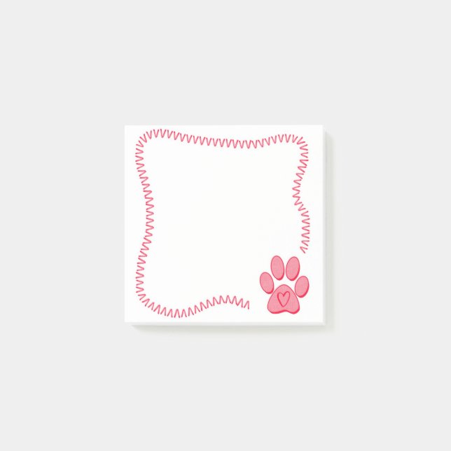 Post-it® Notes post-it du coeur du chien paw (Devant)
