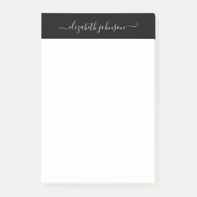 Post-it® Notes post-it minimalistes modernes en noir et bla (Devant)
