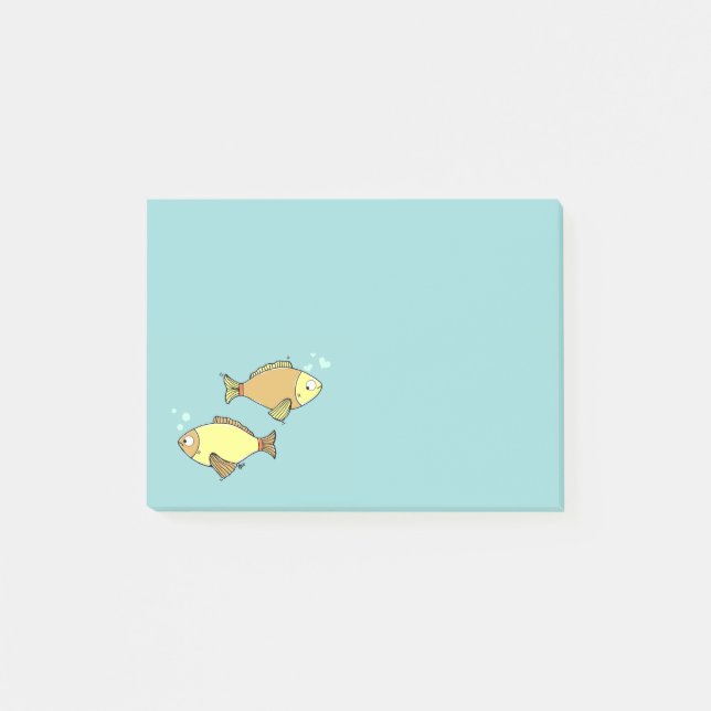 Post-it® Notes Post-it Motif poisson bleu (Devant)