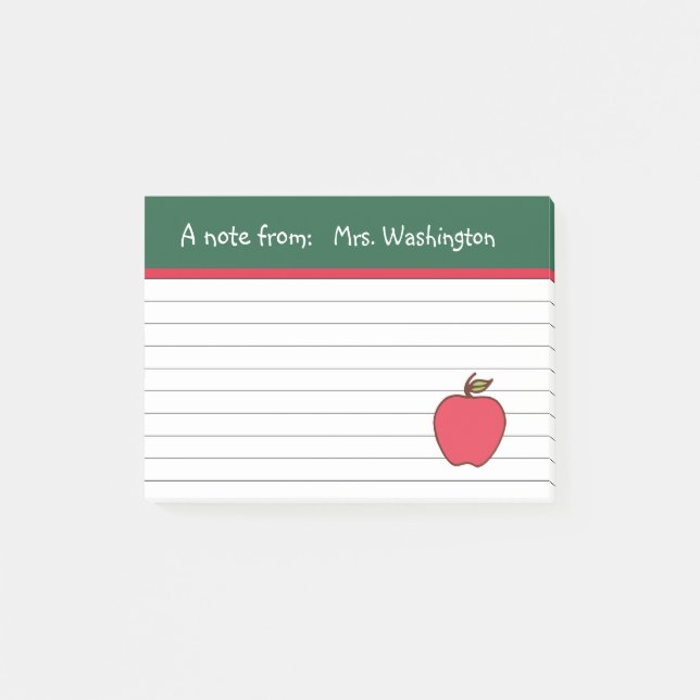 Post-it® Notes Post It Pomme Classiques de l'Enseignant (Devant)