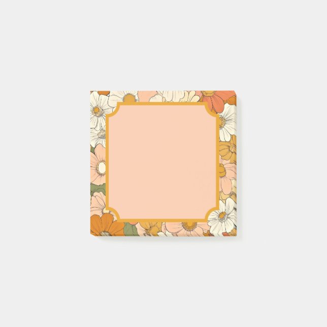 Post-it® Notes post-it Retro Orange Groove Floral 3x3 (Devant)