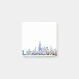 Post-it® Notes postales de Chicago Skyline