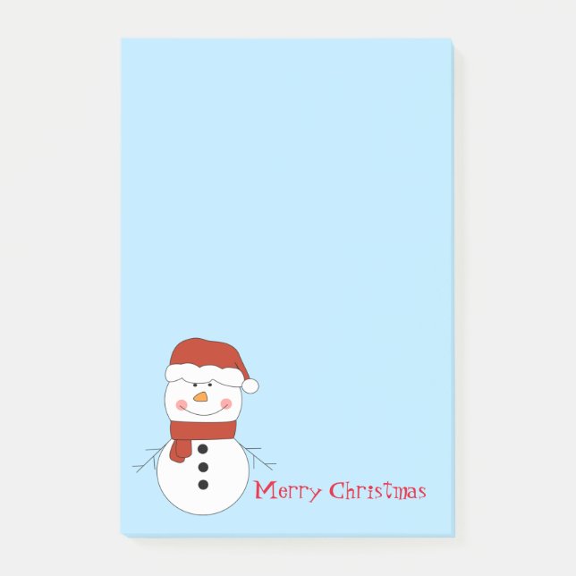 Post-it® Notes postales de Noël Snowman (Devant)