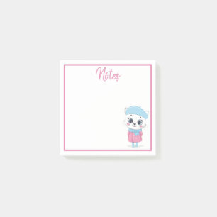 Post-it® Notes postales du chaton d'hiver blanc