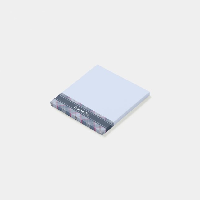 Post-it® Notes postales Pastel Blue et Pink Tartan (Incliné)
