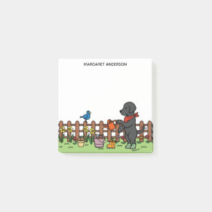 Post-it® Notes postales personnalisées de Black Labrador Ga