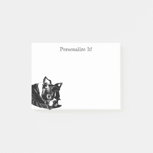 Post-it® Notes postales personnalisées de Boston Terrier Pu (Devant)