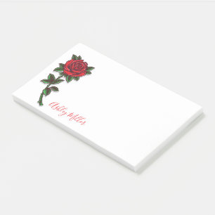 Post-it® Notes postales personnalisées de la Rose rouge