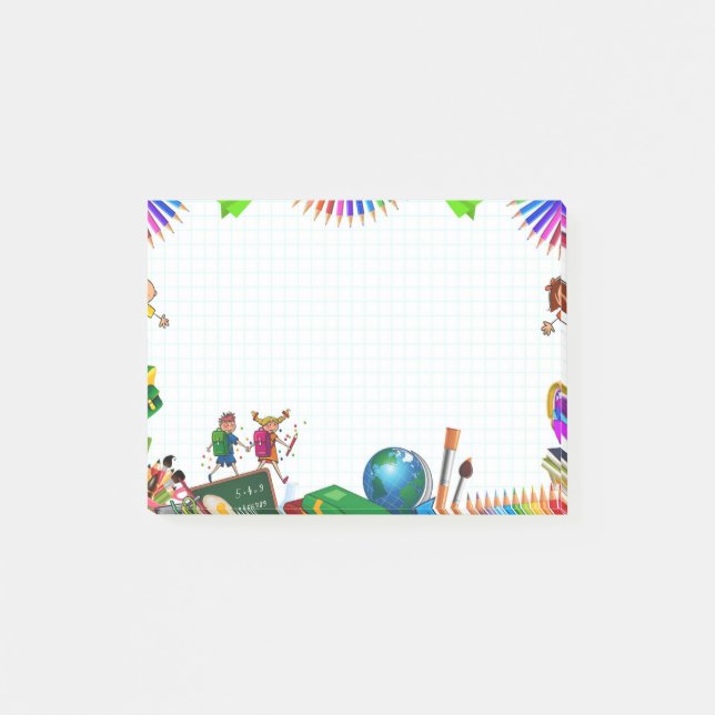 Post-it® Notes postales personnalisées de l'école mignonne (Devant)