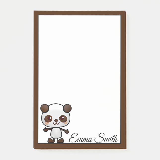 Post-it® Notes postales personnalisées de l'ours Kawaii Pan (Devant)