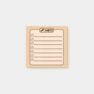 Post-it® Notes postales personnalisées de mignon chien noir