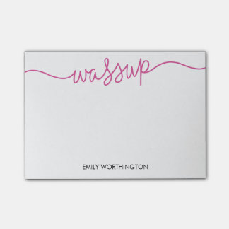 Post-it® Notes postit® personnalisées Wassup Lettrées (Fuch