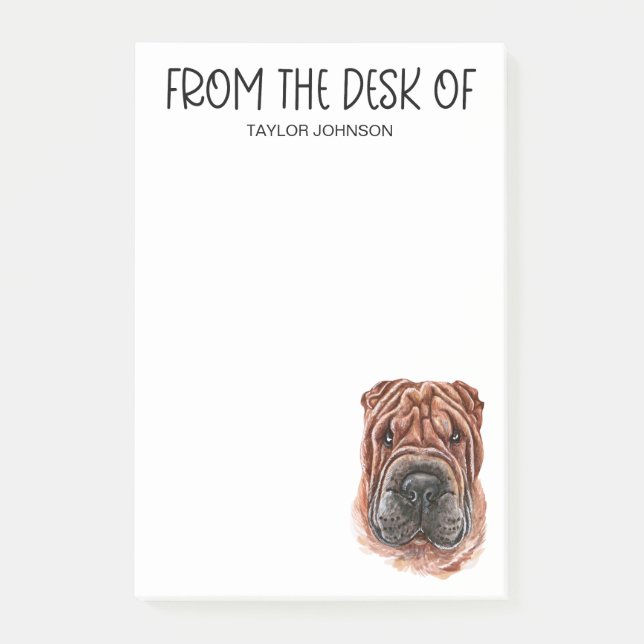 Post-it Notes pour amateur de Shar Pei (Devant)