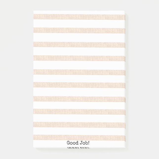 Post-it® Notes Rayure Beige & Blanc (Devant)