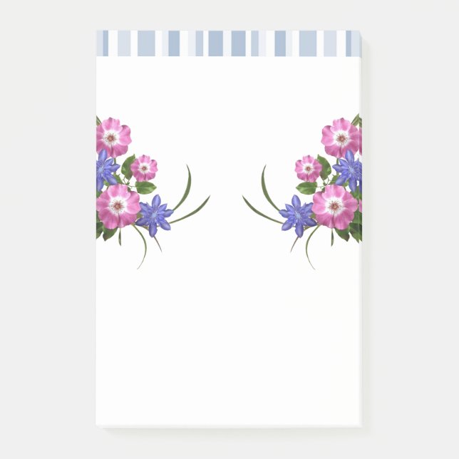 Post-it Notes Rayure Floral (Devant)