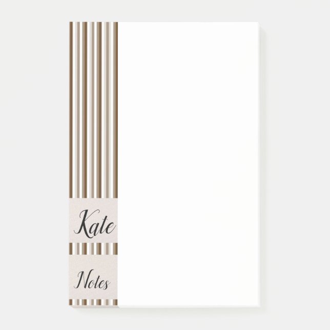 Post-it Notes Rayures Marron (Devant)