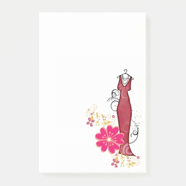 Post-it® Notes Robe Fleurie Fleurs Robe Créateur (Devant)