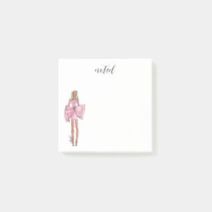 Post-it notes robe rose
