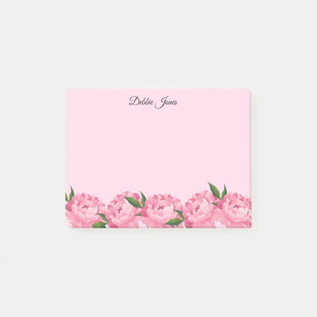 Post-it-Notes-rosa Peony Post-it Klebezettel (Vorderseite)
